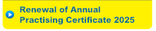Renewal of Annual Practising Certificate 2025